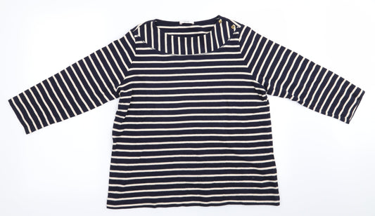 Classc Womens Blue Striped  Pullover Jumper Size 16