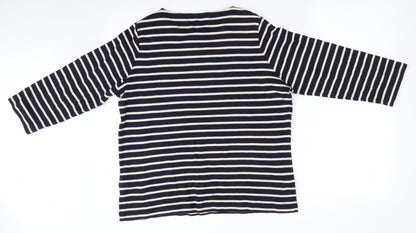 Classc Womens Blue Striped  Pullover Jumper Size 16