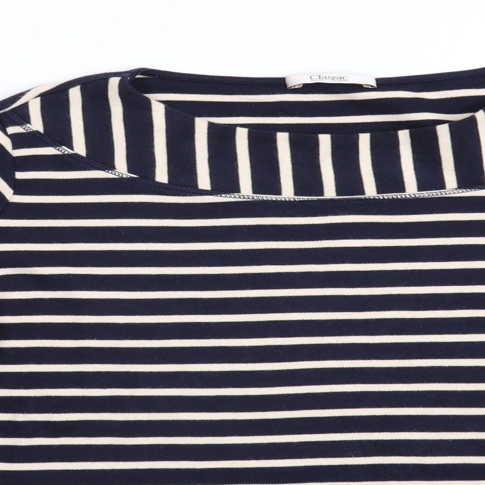 Classc Womens Blue Striped  Pullover Jumper Size 16