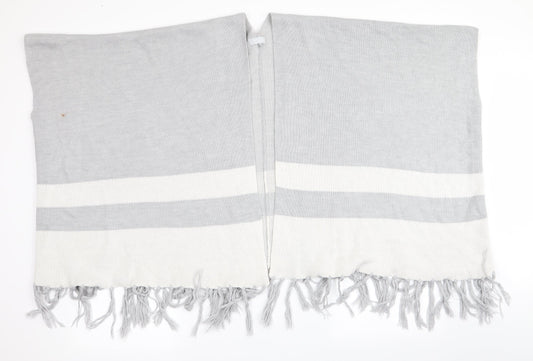 Red Herring Womens Grey Striped  Overcoat Poncho Size M