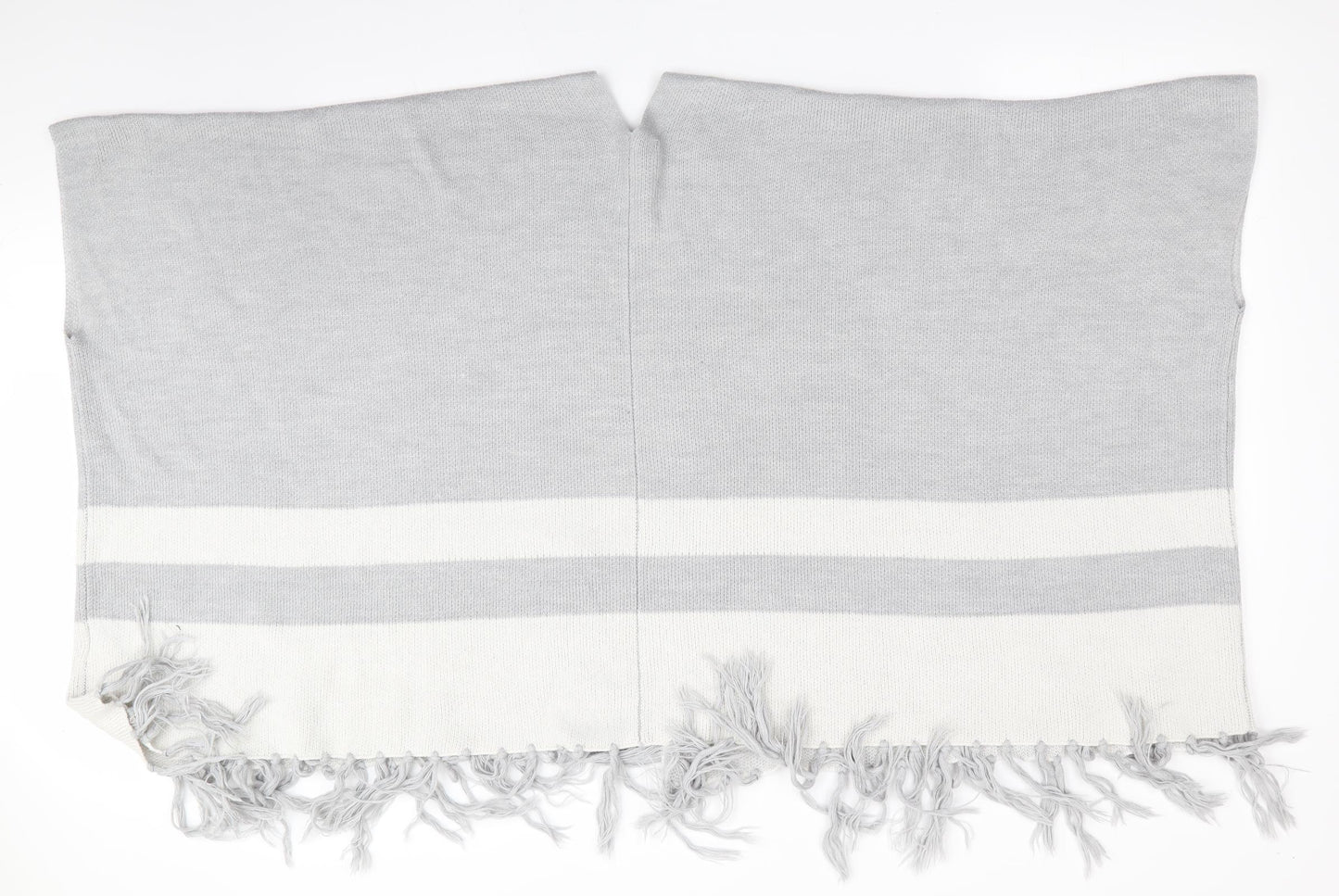 Red Herring Womens Grey Striped  Overcoat Poncho Size M