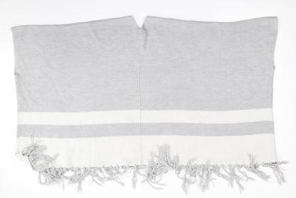 Red Herring Womens Grey Striped  Overcoat Poncho Size M