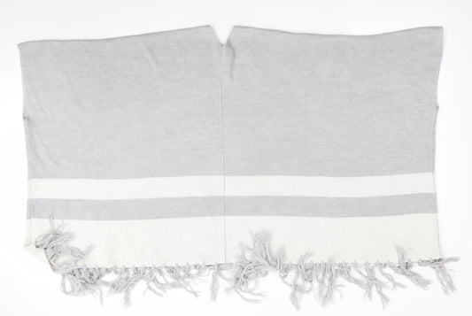 Red Herring Womens Grey Striped  Overcoat Poncho Size M