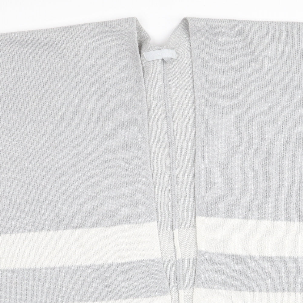 Red Herring Womens Grey Striped  Overcoat Poncho Size M
