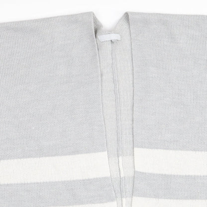 Red Herring Womens Grey Striped  Overcoat Poncho Size M