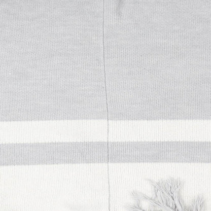 Red Herring Womens Grey Striped  Overcoat Poncho Size M