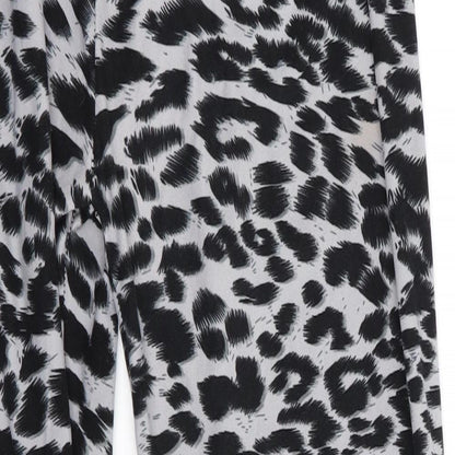 Preworn Girls Black Animal Print  Jegging Trousers