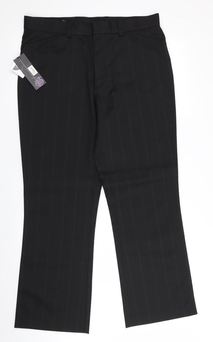 Buron Mens Black Check  Trousers  Size 34 in L29 in