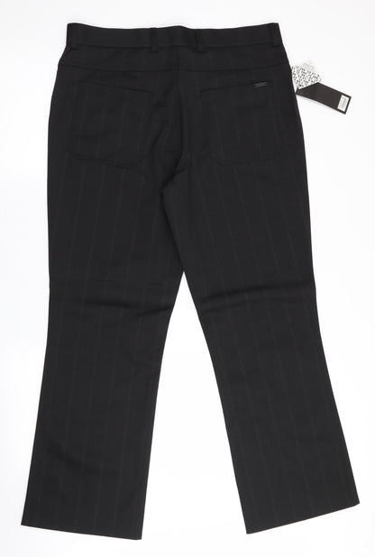 Buron Mens Black Check  Trousers  Size 34 in L29 in