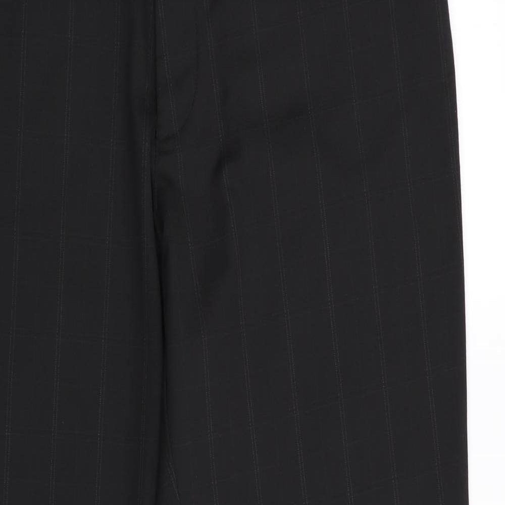 Buron Mens Black Check  Trousers  Size 34 in L29 in