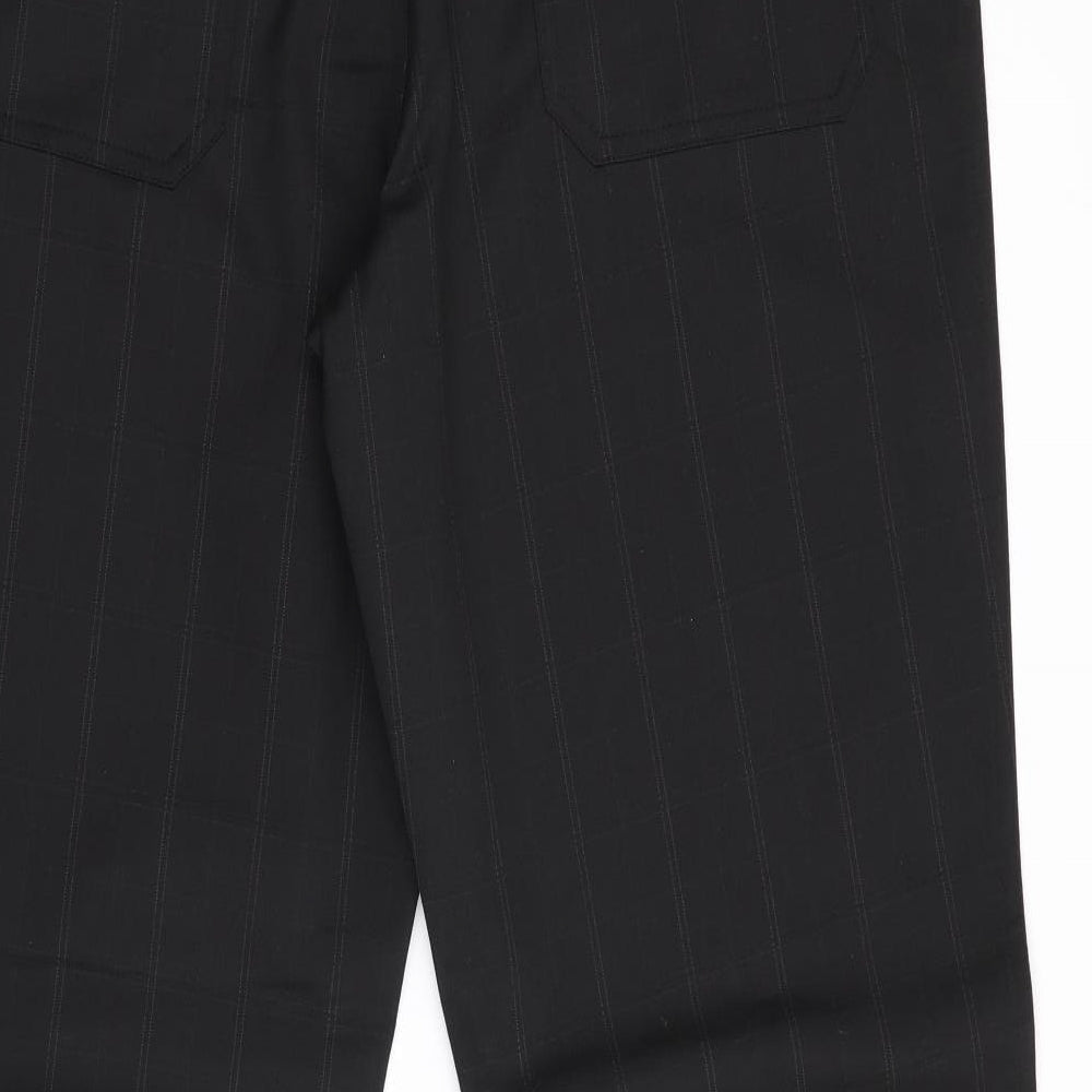 Buron Mens Black Check  Trousers  Size 34 in L29 in