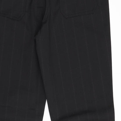 Buron Mens Black Check  Trousers  Size 34 in L29 in
