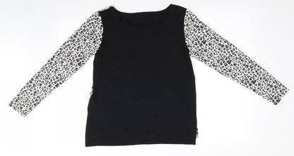 Lands' End Womens White Animal Print  Tunic T-Shirt Size XS