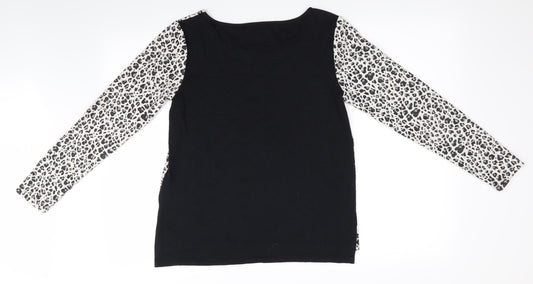 Lands' End Womens White Animal Print  Tunic T-Shirt Size XS