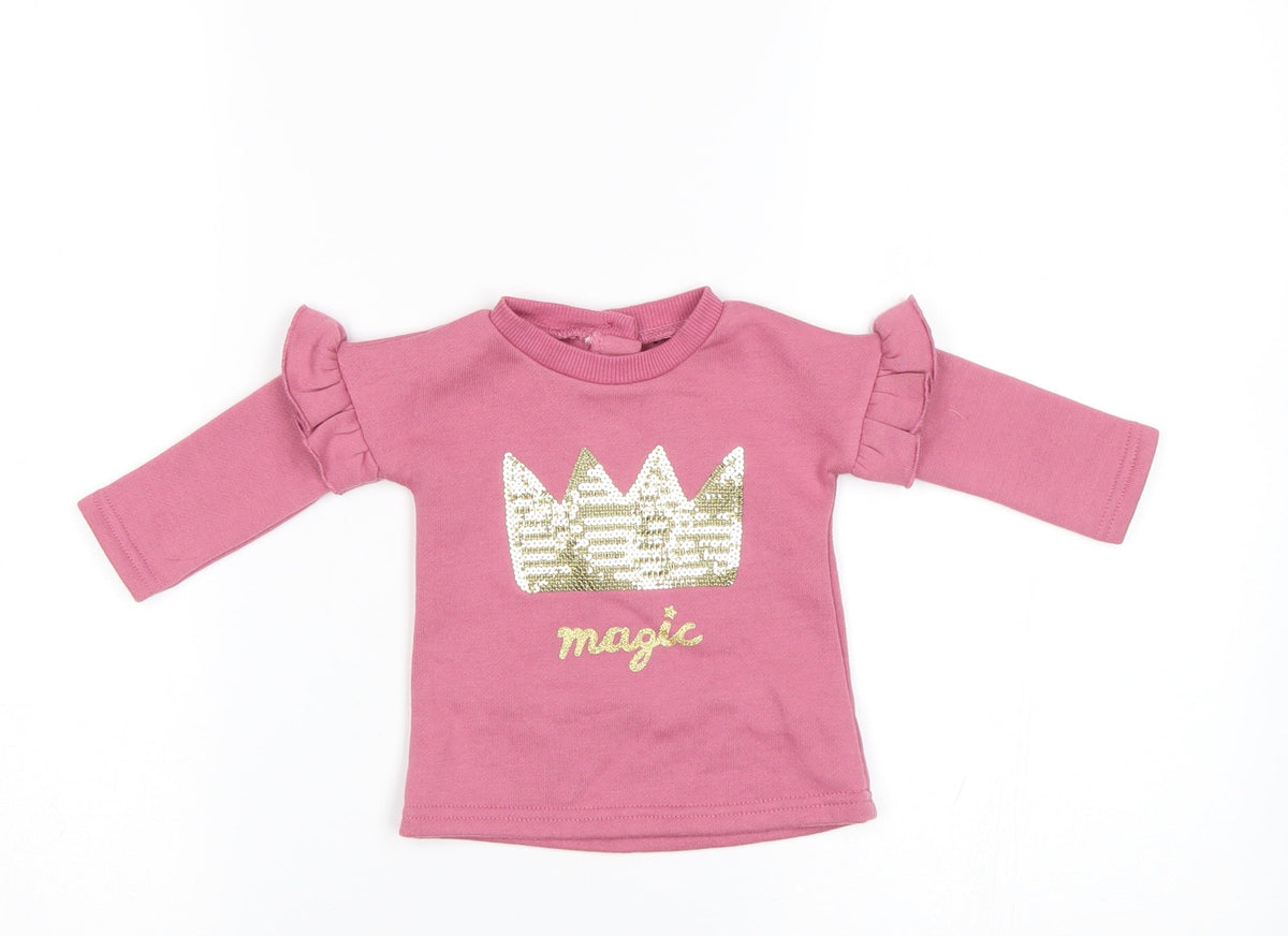 Primark Baby Pink   Pullover Jumper Size 0-3 Months  - Crown