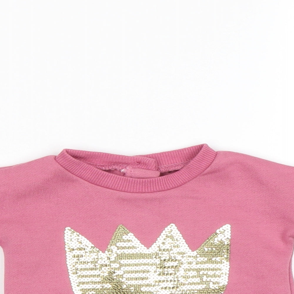 Primark Baby Pink   Pullover Jumper Size 0-3 Months  - Crown