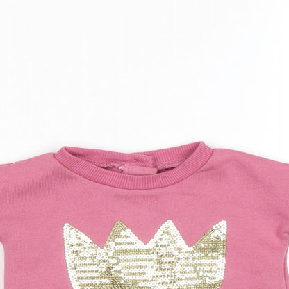 Primark Baby Pink   Pullover Jumper Size 0-3 Months  - Crown