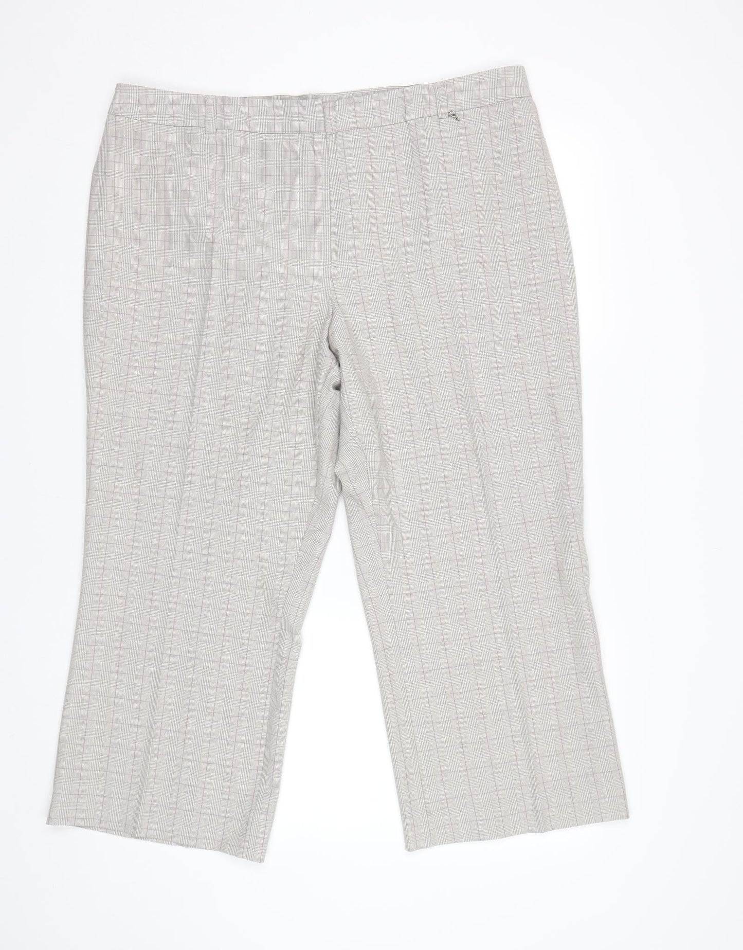 Womens UK Size 20 Agenda Regular Fit Cropped Grey Trousers