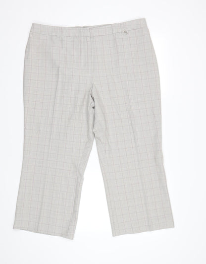 Womens UK Size 20 Agenda Regular Fit Cropped Grey Trousers
