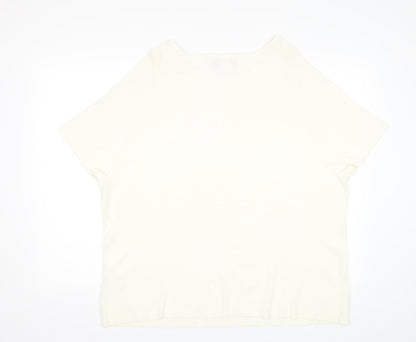 Sagharbour Womens Ivory   Pullover Jumper Size 2XL