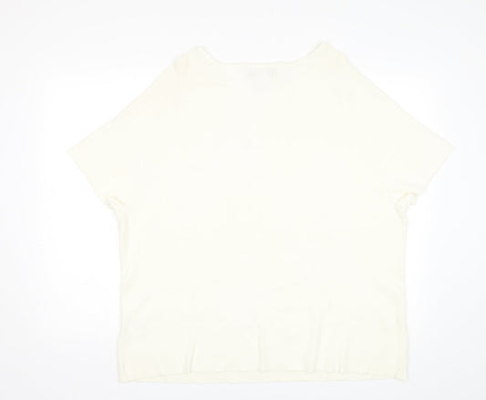 Sagharbour Womens Ivory   Pullover Jumper Size 2XL
