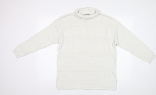 ASOS Womens White Striped  Pullover Jumper Size 8