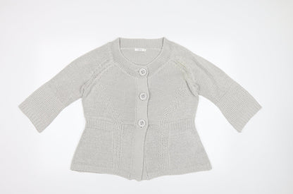 Womens UK Size 18 M&S Grey Cardigan Jumper