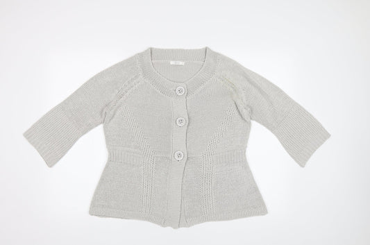 Womens UK Size 18 M&S Grey Cardigan Jumper