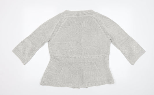 Womens UK Size 18 M&S Grey Cardigan Jumper
