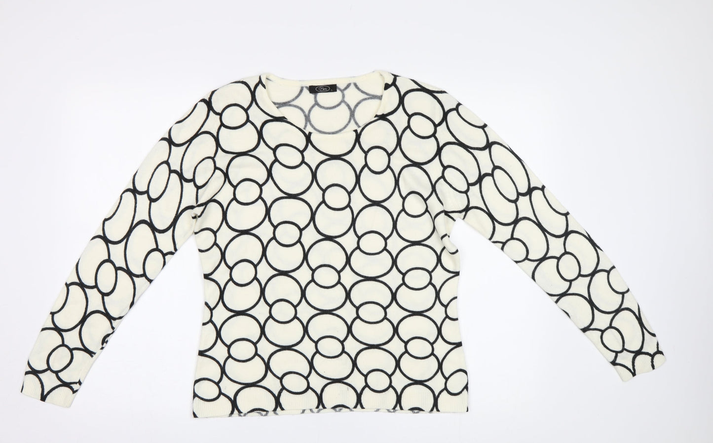 Womens UK Size S BM White Pullover Jumper