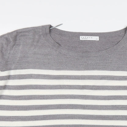 Papaya Womens Grey Striped  Pullover Jumper Size 20