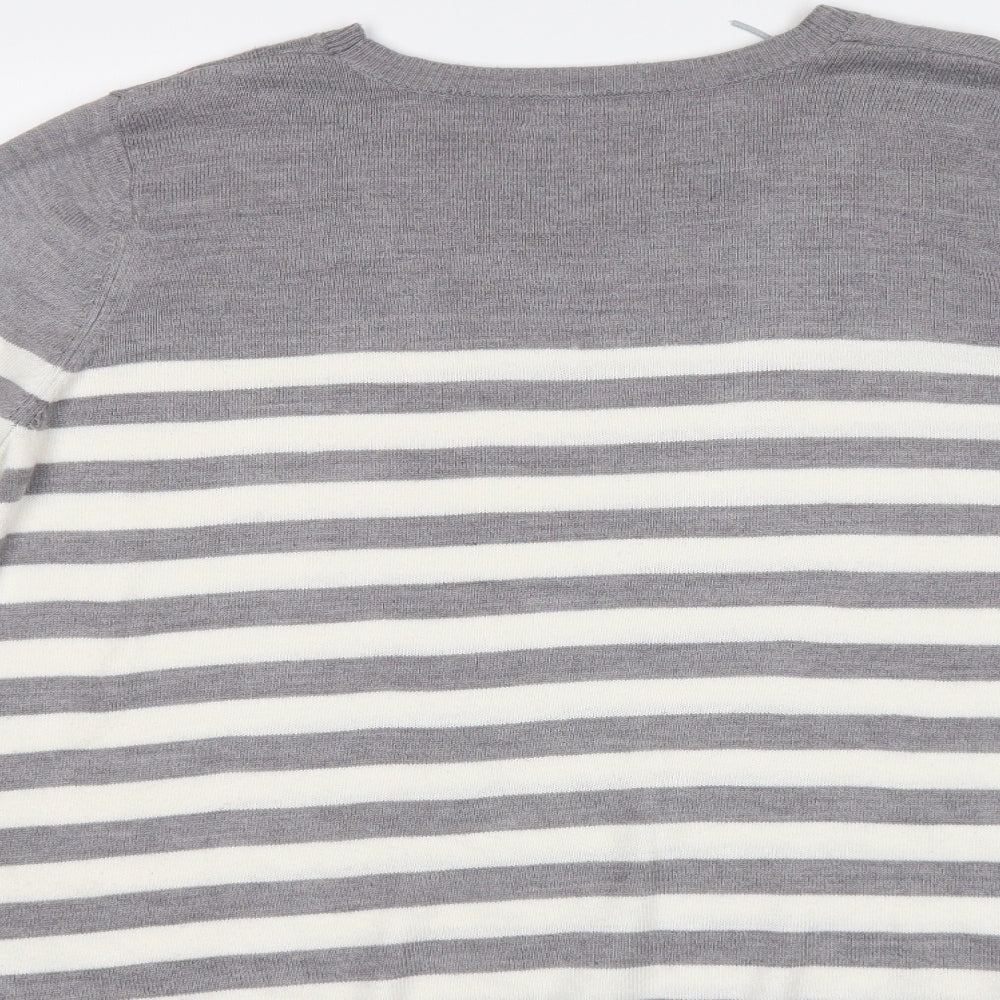 Papaya Womens Grey Striped  Pullover Jumper Size 20