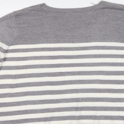 Papaya Womens Grey Striped  Pullover Jumper Size 20