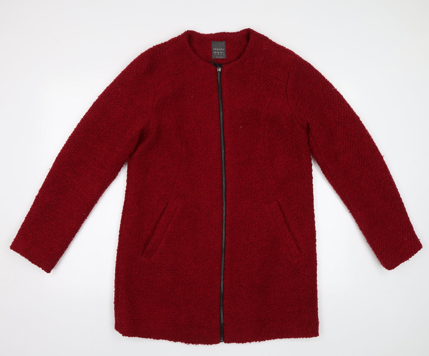 Primark Womens Red   Overcoat Coat Size 12