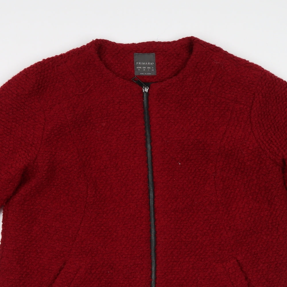 Primark Womens Red   Overcoat Coat Size 12
