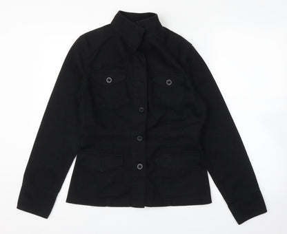 Casual Basix Womens Black   Basic Button-Up Size 12