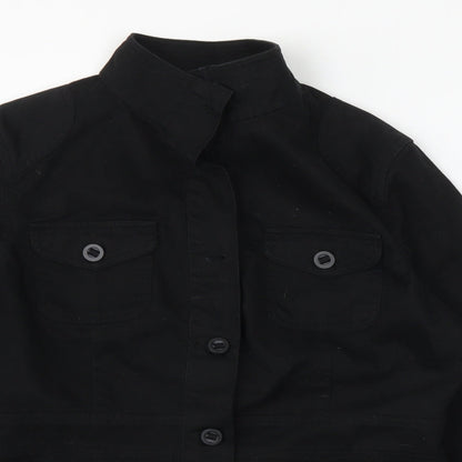 Casual Basix Womens Black   Basic Button-Up Size 12