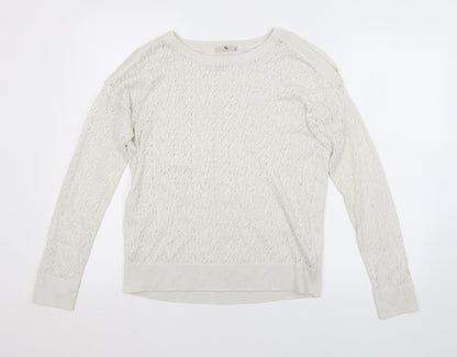 TU Womens White Argyle/Diamond  Pullover Jumper Size 12