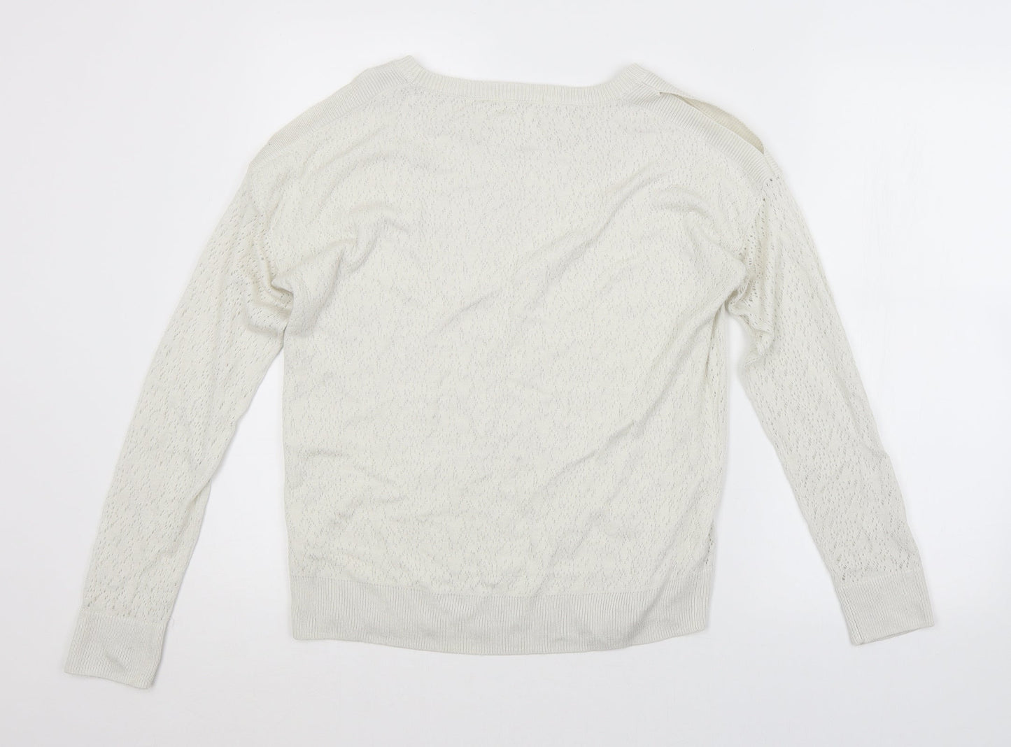 TU Womens White Argyle/Diamond  Pullover Jumper Size 12