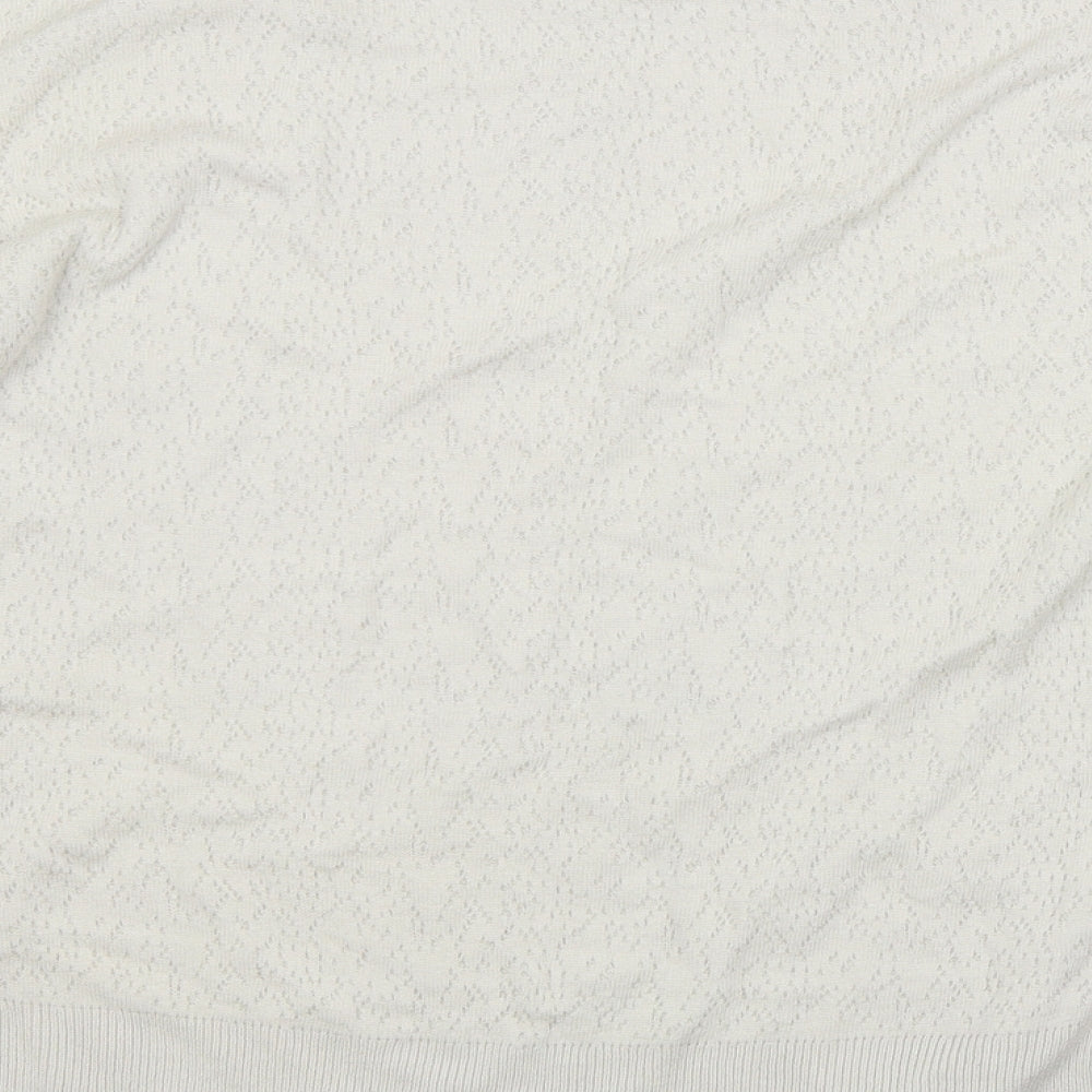 TU Womens White Argyle/Diamond  Pullover Jumper Size 12