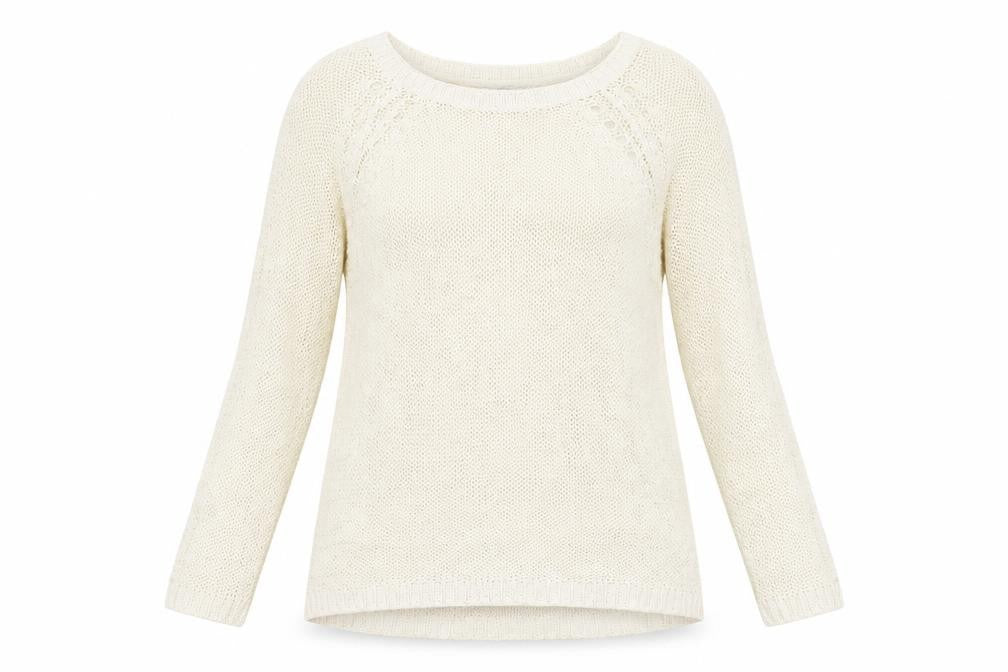 Womens UK Size L Peacocks White Pullover Jumper