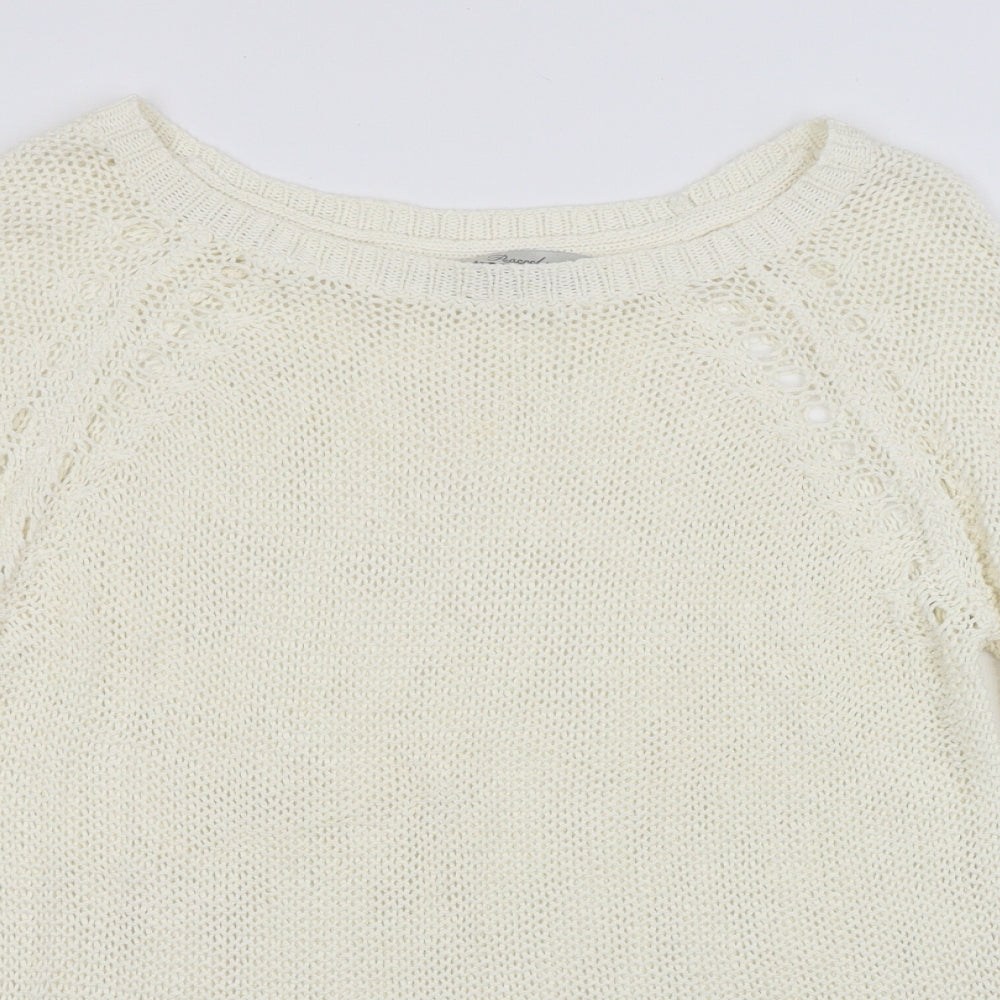 Womens UK Size L Peacocks White Pullover Jumper