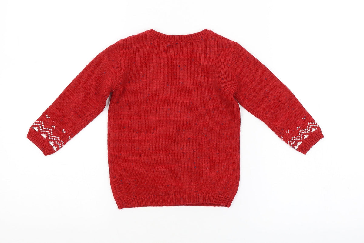 George Baby Red   Pullover Jumper Size 9-12 Months