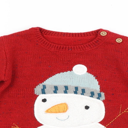 George Baby Red   Pullover Jumper Size 9-12 Months