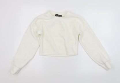 Womens UK Size 6 PRETTYLITTLETHING White Pullover Jumper