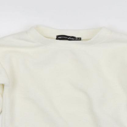 Womens UK Size 6 PRETTYLITTLETHING White Pullover Jumper