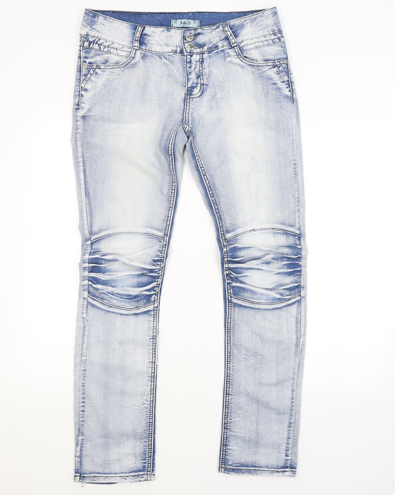 XUDONG Womens Blue   Straight Jeans Size 34 in L31 in