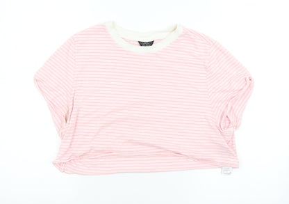 Womens UK Size 14 Topshop Pink Cropped T-Shirt