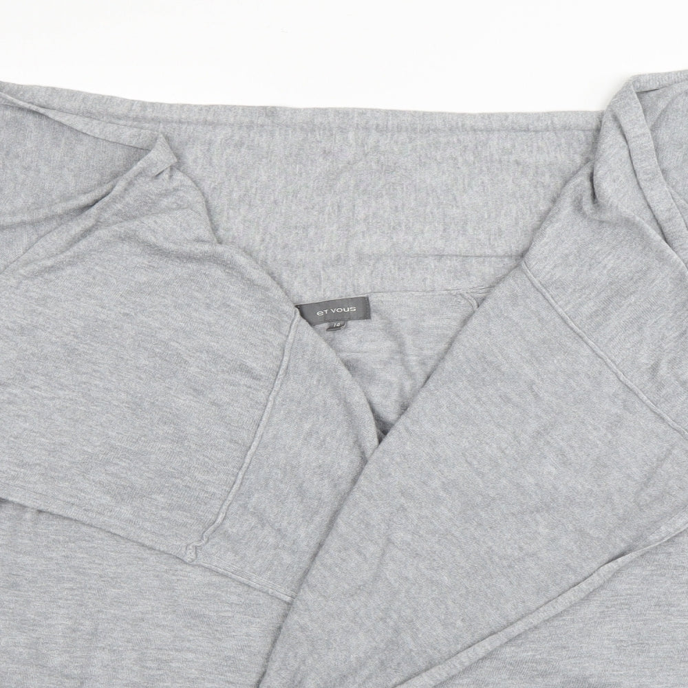 Womens UK Size 14 et vous Grey Wrap Jumper
