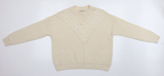 Womens UK Size M NEXT Ivory Pullover Jumper